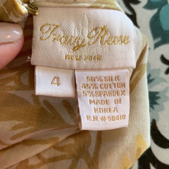 Tracy Reese gold silk/cotton sleeveless blouse - Picture 7 of 8